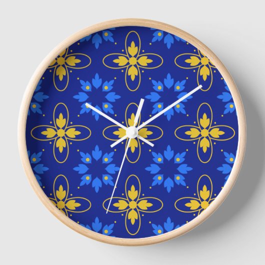 Horloge bleu et jaune Azulejo (Recto)