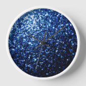 Horloge Bleu foncé brillant faux parties scintillant scint (Recto)
