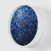 Horloge Bleu foncé brillant faux parties scintillant scint (Angle)