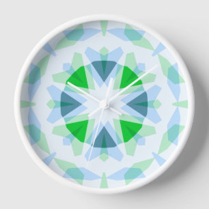 Horloge Bleu Frais Joli Étoile Verte Dopamine Décor Kitsch