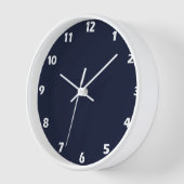 Horloge Bleu Nuit Marine Uni (Angle)