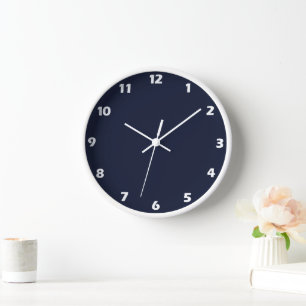 Horloge Bleu Nuit Marine Uni
