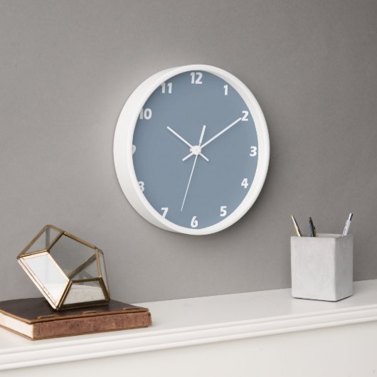 Horloge Bleu Poussiéreux Uni (Bureau)