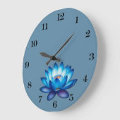 Horloge bleue du mur Lotus (Angle)