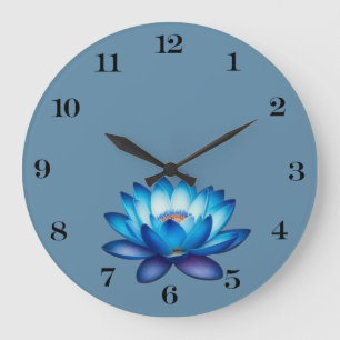 Horloge bleue du mur Lotus