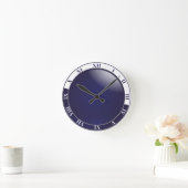 Horloge bleue foncée et murale blanche (Maison)