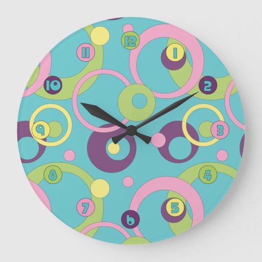 Horloge bleue funky Cercles (Recto)