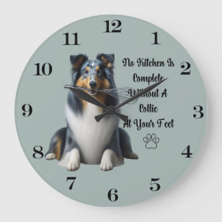 Horloge bleue Merle Collie