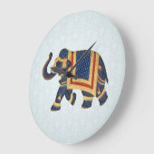 Horloge bleue perle or Eléphant (Angle)