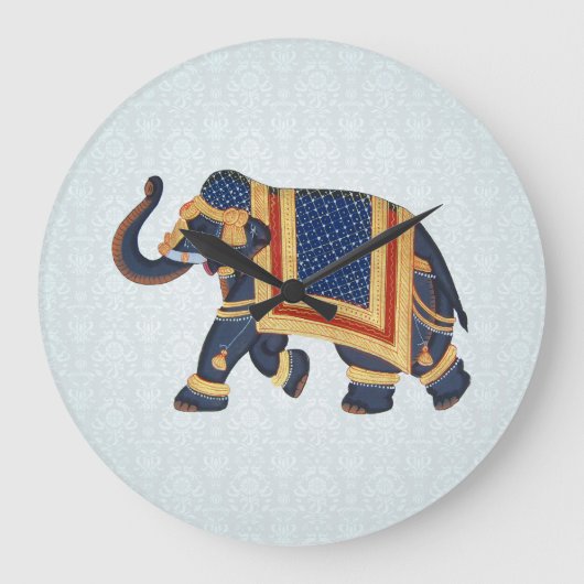 Horloge bleue perle or Eléphant (Recto)
