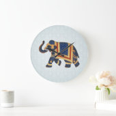 Horloge bleue perle or Eléphant (Maison)