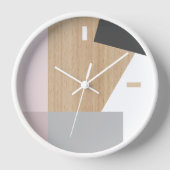 Horloge Blocs Modernes Art Motif Sur Faux Woodgrain (Recto)