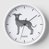 Horloge Blue Italian Greyhound mignon chien avec texte per (Recto)