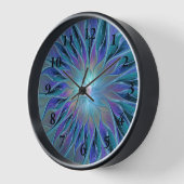 Horloge Blue Purple Flower Dream Abstrait Fractal Art (Angle)