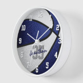 Horloge blue white boys girrball personalized (Angle)