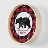 Horloge Boeuf noir rustique Lait de bison Plaid (Angle)