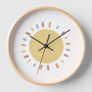 Horloge Boho Sunny Day Moderne minimaliste Mur de pépinièr