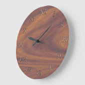 Horloge - Bois avec numéros métalliques (Angle)