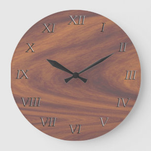 Horloge - Bois avec numéros métalliques