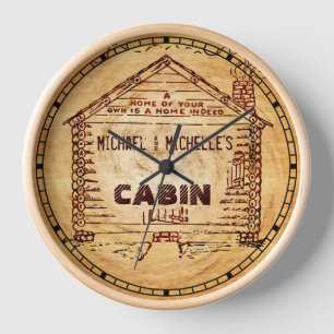 Horloge Bois personnalisé de Faux de cabine de rondin