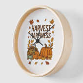 Horloge Bonne récolte - Citrouille d'automne et feuilles d (Angle)