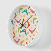 Horloge Boomerang de style milieu de siècle avec explosion (Angle)