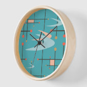 Horloge Boomerangs modernes du milieu du siècle, Mur Turqu (Angle)