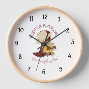 HORLOGE BOOT ET FLEURS DE COWGIRL