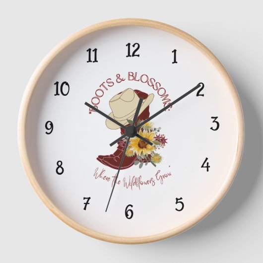 HORLOGE BOOT ET FLEURS DE COWGIRL (Recto)