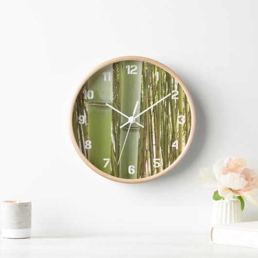 Horloge Botanique Plante en bambou vert (Maison)