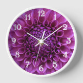 Horloge Boule violet Dahlia Floral (Recto)