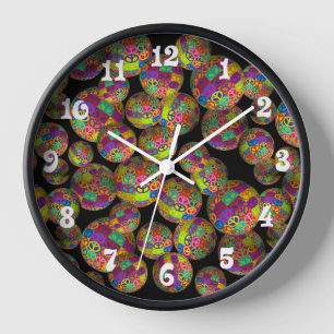 Horloge Boules de signe de paix 3D