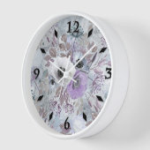 Horloge Bouquet d'anémones délicat. (Angle)