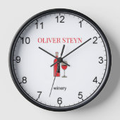 Horloge Bouteille de vin et verre blanc (Recto)