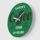 Horloge Boutique Café Retro Personnalisée (Angle)