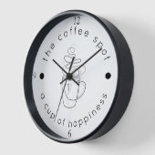 Horloge Boutique De Café Personnalisée Ajouter Votre Logo (Angle)