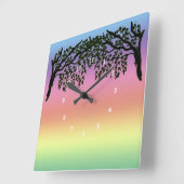 Horloge - Branches de plissement et arc-en-ciel (Angle)