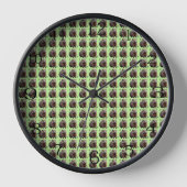 Horloge Brickwork Burrow : Une toile verte de Wombat, (Recto)