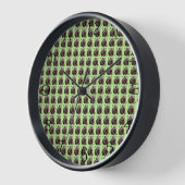 Horloge Brickwork Burrow : Une toile verte de Wombat, (Angle)