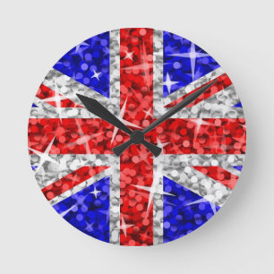 Horloge BRITANNIQUE de tape-à-l'oeil ronde