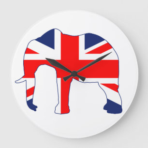 Horloge britannique d'éléphant d'Union Jack