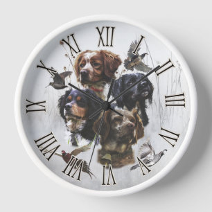 Horloge Brittany Spaniel Art, Chasse de faisan