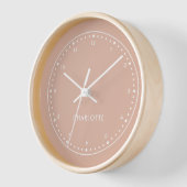 Horloge Brosse | Nom moderne Style tendance Taupe (Angle)