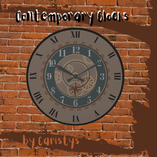 Horloge Brown contemporaine, Black Steampunk