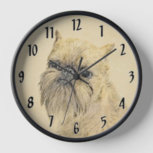 Horloge Bruxelles Griffon Rough Paining - Art Chien origin