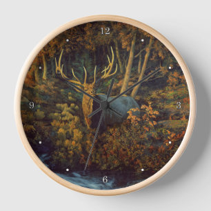Horloge Bull Elk dans la forêt d'automne