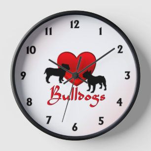 Horloge Bulldogs de coeur