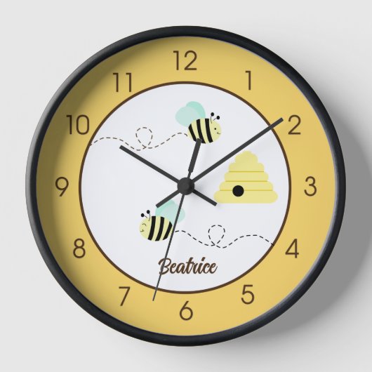Horloge Bumble Bees mignonne Bee Mint Green Nursering Horl (Recto)