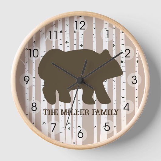Horloge Cabine du journal du lodge rustique Bear Birch (Recto)