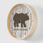 Horloge Cabine du journal du lodge rustique Bear Birch (Angle)